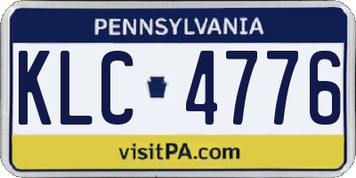 PA license plate KLC4776