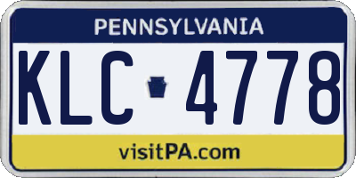 PA license plate KLC4778