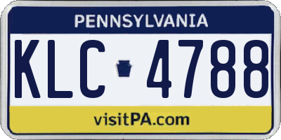 PA license plate KLC4788