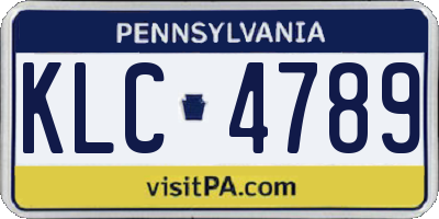 PA license plate KLC4789