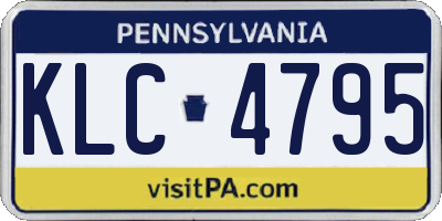 PA license plate KLC4795