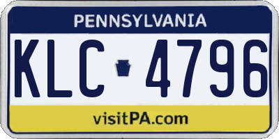 PA license plate KLC4796