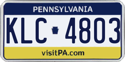 PA license plate KLC4803