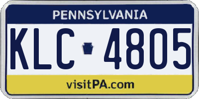PA license plate KLC4805