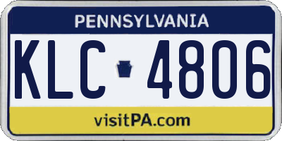 PA license plate KLC4806