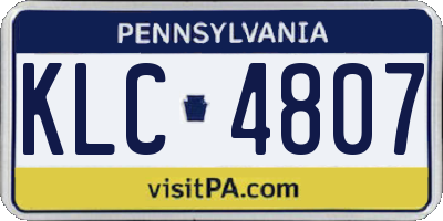 PA license plate KLC4807