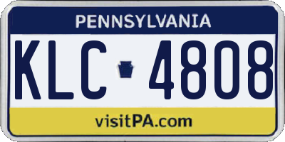 PA license plate KLC4808
