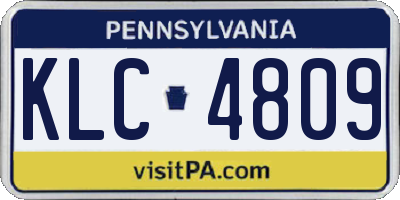 PA license plate KLC4809