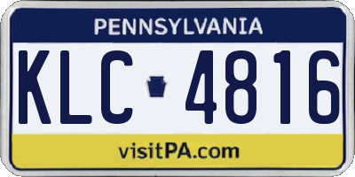 PA license plate KLC4816