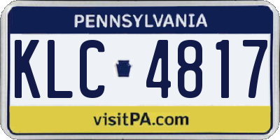 PA license plate KLC4817