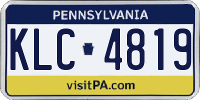 PA license plate KLC4819