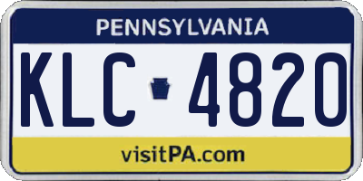 PA license plate KLC4820