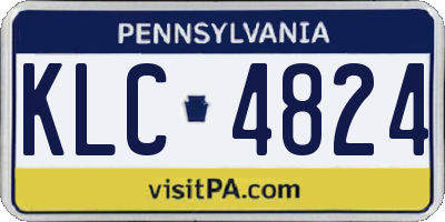 PA license plate KLC4824