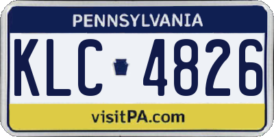 PA license plate KLC4826