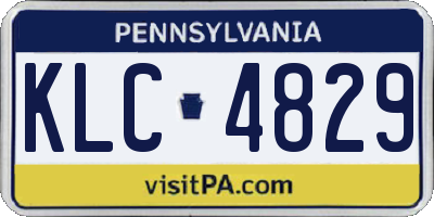PA license plate KLC4829