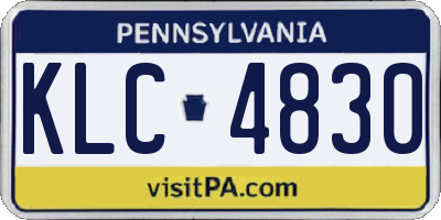 PA license plate KLC4830