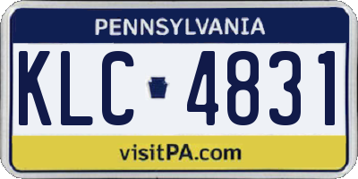 PA license plate KLC4831