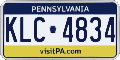 PA license plate KLC4834