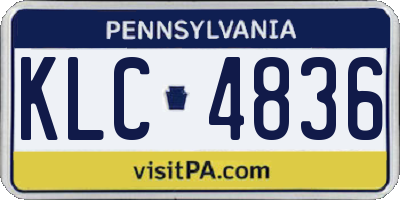 PA license plate KLC4836