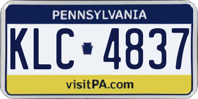 PA license plate KLC4837
