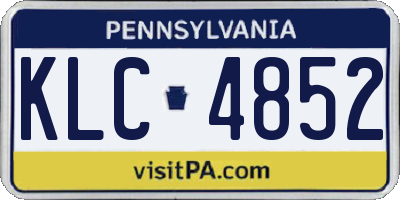 PA license plate KLC4852