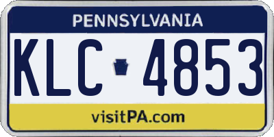 PA license plate KLC4853