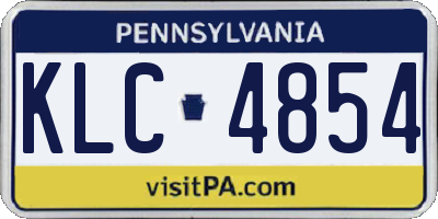PA license plate KLC4854