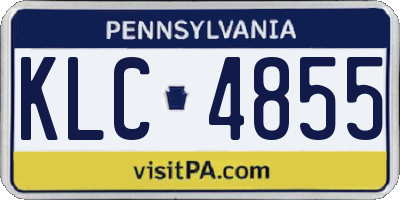 PA license plate KLC4855