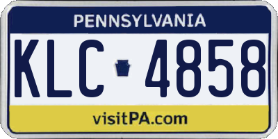 PA license plate KLC4858