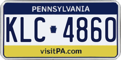 PA license plate KLC4860