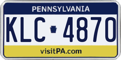 PA license plate KLC4870