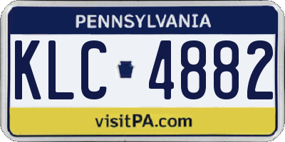PA license plate KLC4882