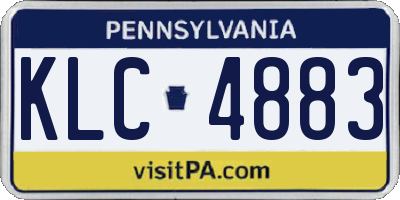 PA license plate KLC4883