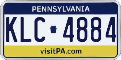 PA license plate KLC4884
