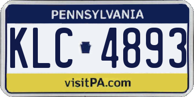 PA license plate KLC4893