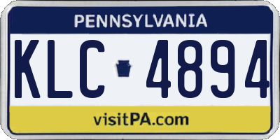 PA license plate KLC4894