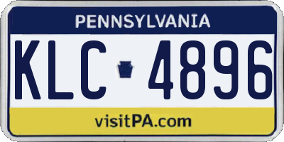 PA license plate KLC4896