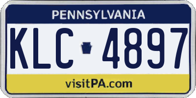 PA license plate KLC4897