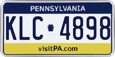 PA license plate KLC4898