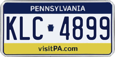 PA license plate KLC4899