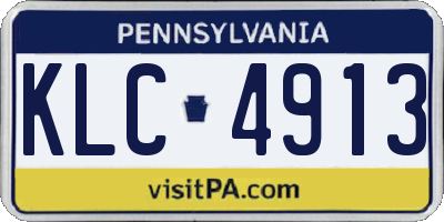PA license plate KLC4913