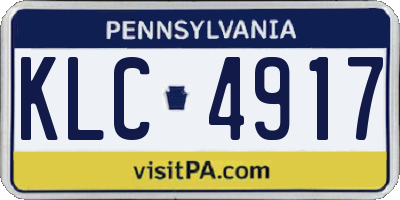 PA license plate KLC4917