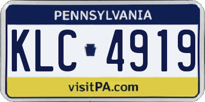PA license plate KLC4919