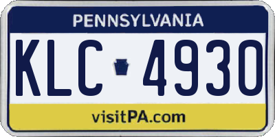 PA license plate KLC4930