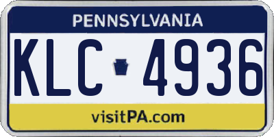 PA license plate KLC4936
