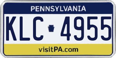 PA license plate KLC4955