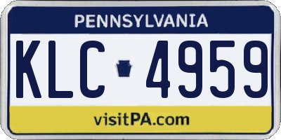 PA license plate KLC4959