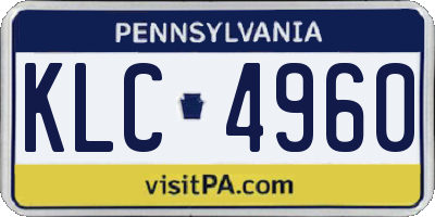 PA license plate KLC4960