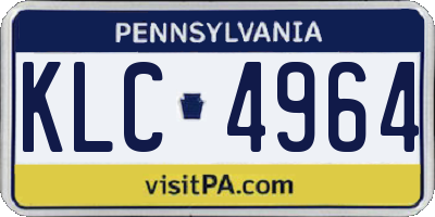 PA license plate KLC4964