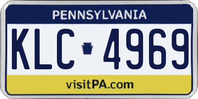 PA license plate KLC4969